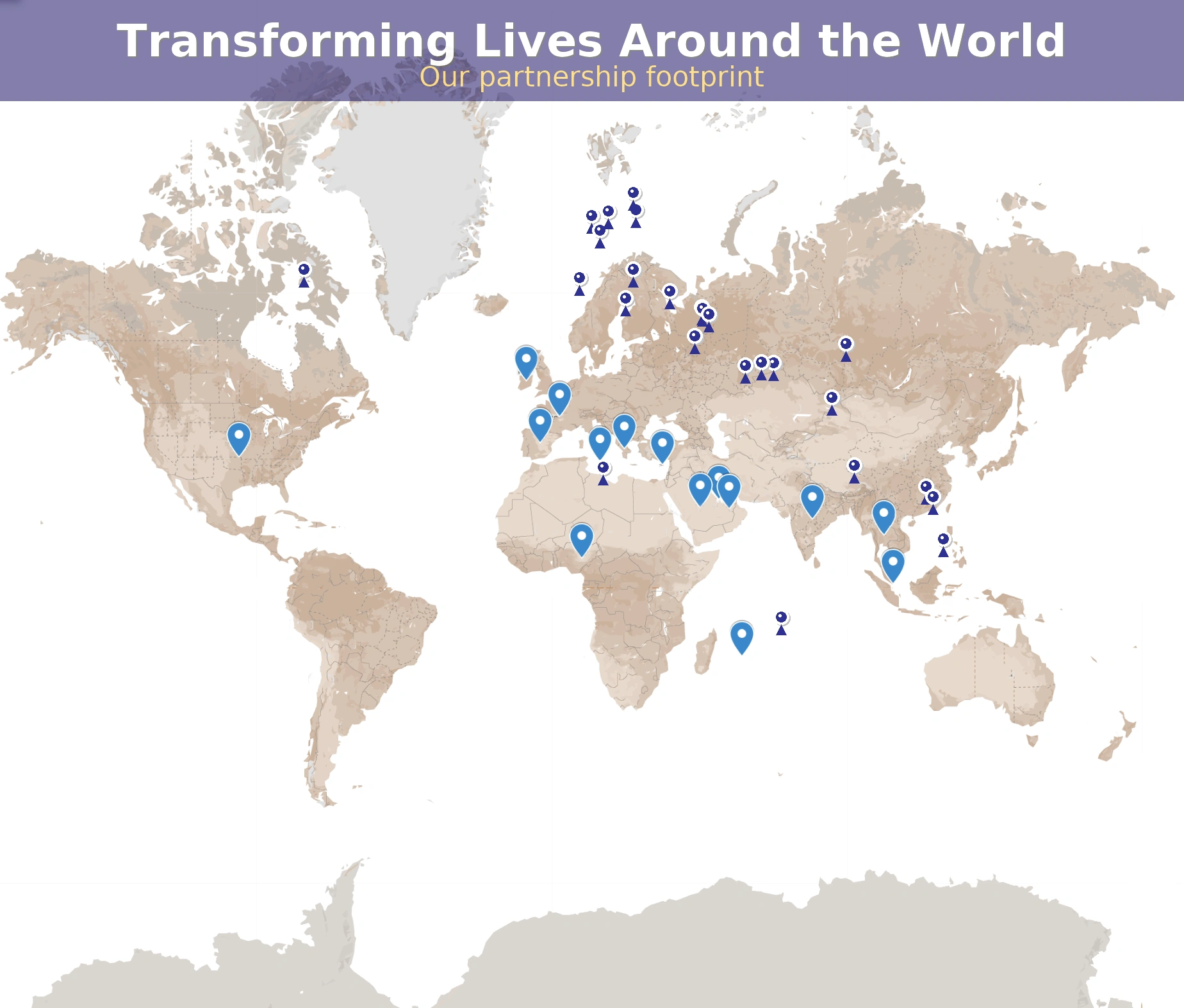 Estudyquals global partnership footprint map